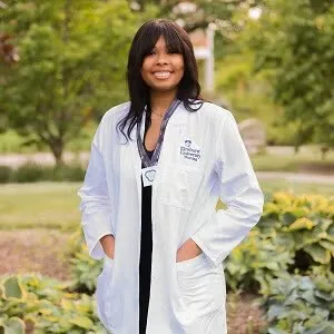 Partial-body shot of Rikki Franks, Elmhurt University